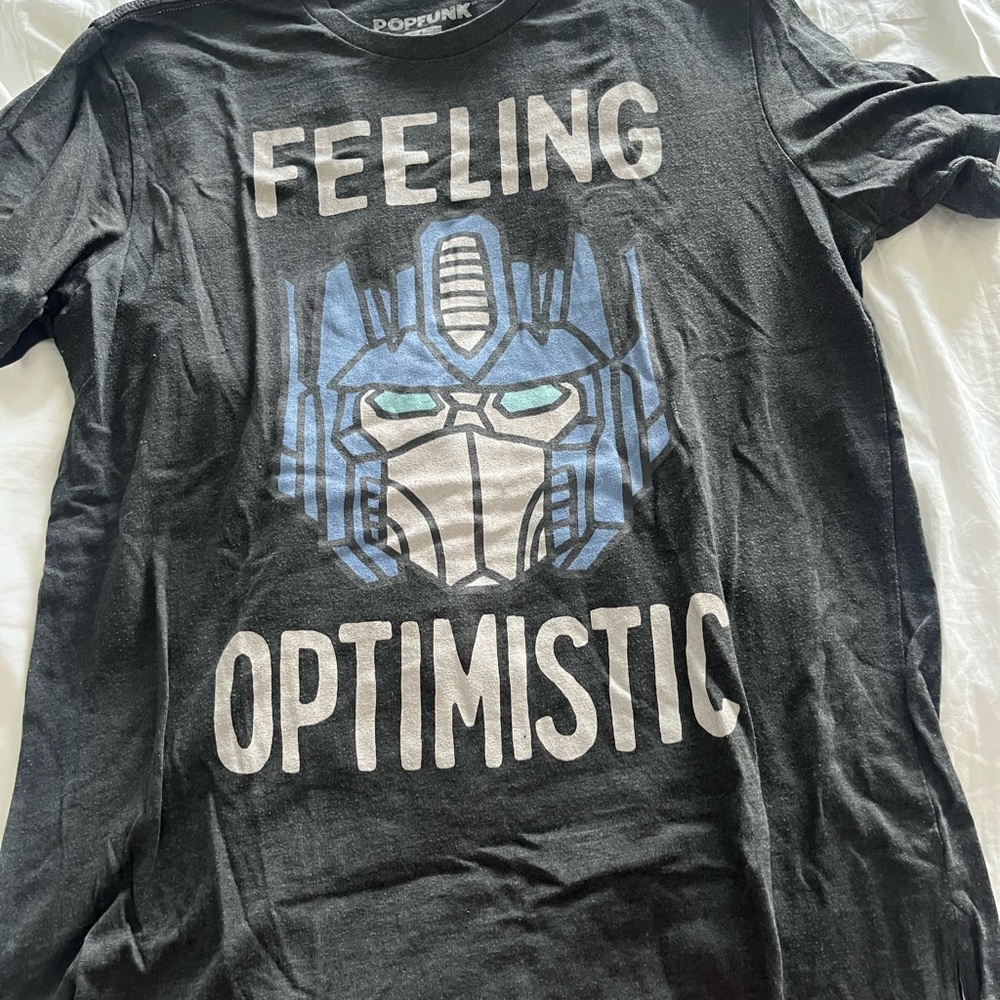 Black Graphic Tee with Optimistic Print